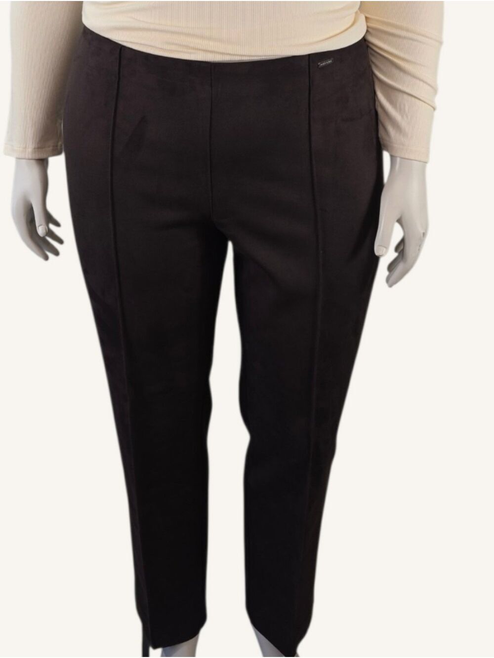 Anne Klein XL Chocolate Brown Hollywood Waist Pull On Straight Ankle Pants NWT